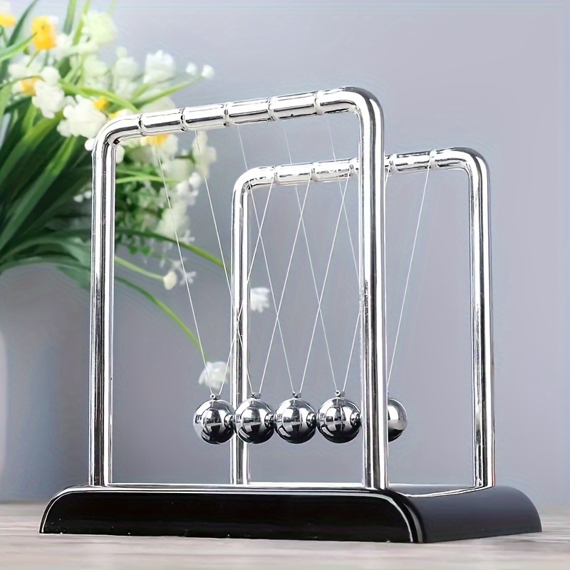 Newton Cradle Large - الكلاسيكية نيوتن مهد معدني سطح المكتب
